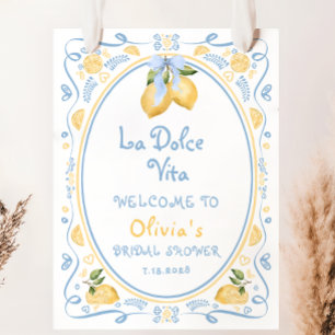 Póster Bienvenida a la ducha italiana de limón limón