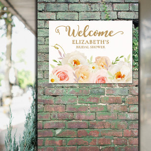 Póster Bienvenida a la Ducha Nupcial Chic Blush Floral