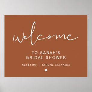Póster Bienvenida a la ducha nupcial CORIANDER Boho Terra