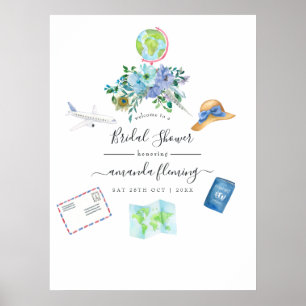 Póster Bienvenida a la ducha nupcial de Boho Miss a Mrs