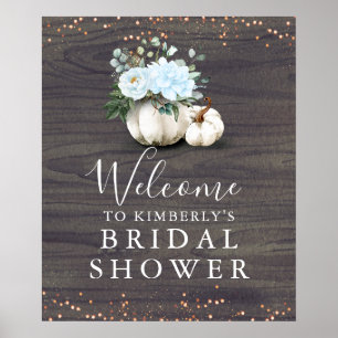 Póster Bienvenida a la ducha nupcial de calabazas florale