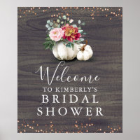 Bienvenida a la ducha nupcial de calabazas florale