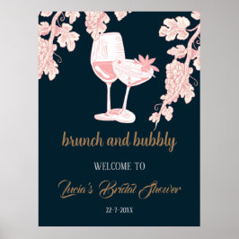 Póster Bienvenida a la ducha nupcial de Champagne Perla N