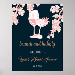 Póster Bienvenida a la ducha nupcial de Champagne Perla N