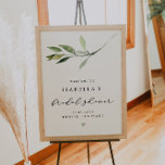Póster Bienvenida a la ducha nupcial de ISABELLA Elegant<br><div class="desc">Este cartel de bienvenida a la ducha de matrimonio presenta una elegante hoja de color verde y un moderno diseño minimalista. Este poster de bienvenida es la incorporación perfecta a su jardín al aire libre o a su evento clásico de ducha de novia.</div>