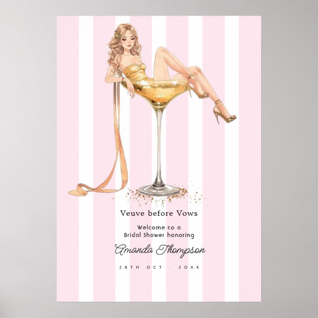 Póster Bienvenida a la ducha nupcial de Veuve Before Vows (Frente)