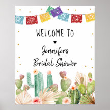Bienvenida a la ducha nupcial Fiesta Cactus Boho