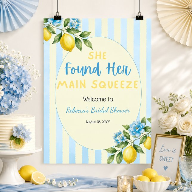 Póster Bienvenida a la ducha nupcial Lemon Main Squeeze (Subido por el creador)