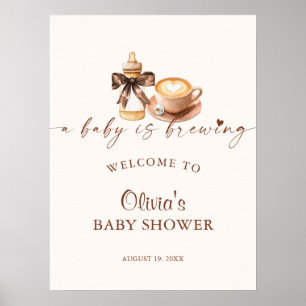 Póster Bienvenida a la fiesta de baby shower 'Bebé está p