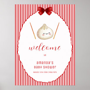 Póster Bienvenida a la fiesta de baby shower con Bollo As