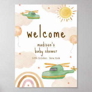 Póster Bienvenida a la Fiesta de Baby Shower de Aventura 