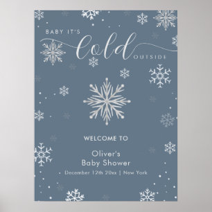 Póster Bienvenida a la Fiesta de Baby Shower de Copo de N