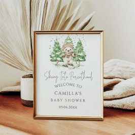 Póster Bienvenida a la Fiesta de Baby Shower de Invierno: