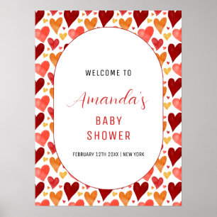 Póster Bienvenida a la fiesta de baby shower de Modern Li