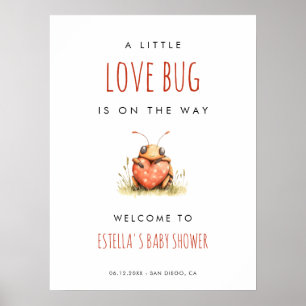 Póster Bienvenida a la fiesta de Baby Shower del insecto 