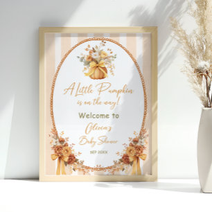 Póster Bienvenida a la Fiesta de Baby Shower Floral de Ot