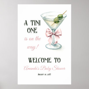 Póster Bienvenida a la Fiesta de Baby Shower Un Martini c