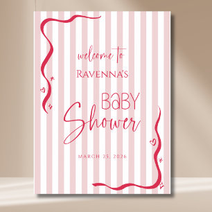 Póster Bienvenida a la fiesta de baby shower Vintage Blus