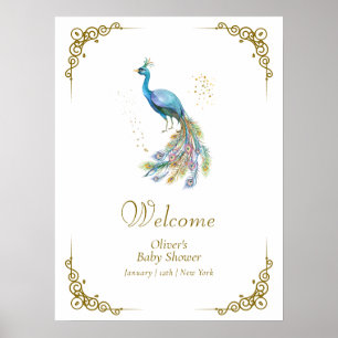 Póster Bienvenida a la Fiesta de Bebé Boho Vintage Elegan