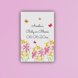 Póster Bienvenida a la Fiesta de Bebé de Flor Silvestre R