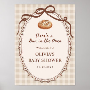 Póster Bienvenida a la Fiesta de Bebé de la Panadería Bun