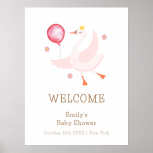 Póster Bienvenida a la fiesta de bebé de la princesa bail