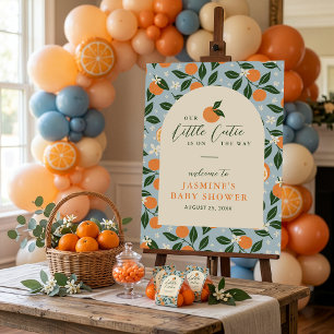 Póster Bienvenida a la Fiesta de Bebé de Little Cutie Ora