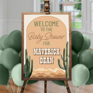 Póster Bienvenida a la Fiesta de Bebé del Desierto Boho C