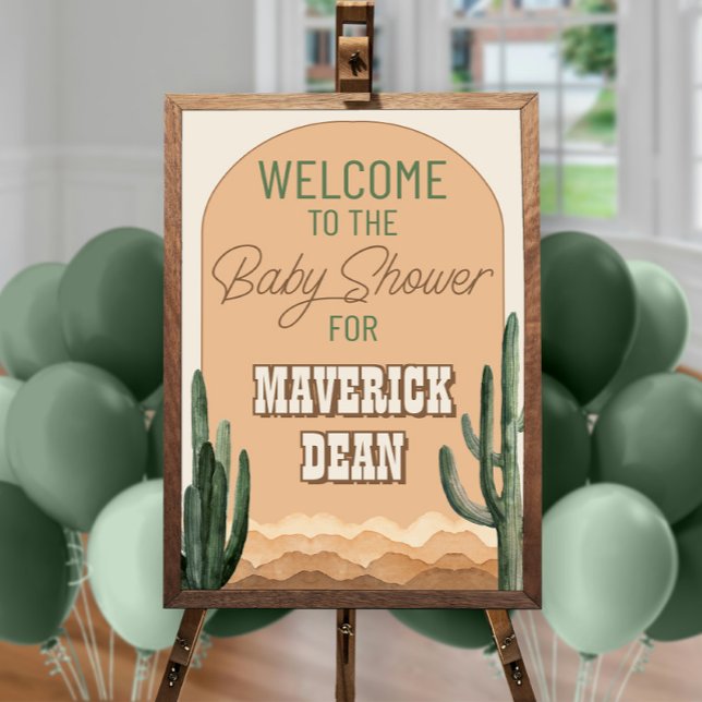 Póster Bienvenida a la Fiesta de Bebé del Desierto Boho C (Subido por el creador)