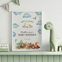 Bienvenida a la fiesta de bebé: dinosaurio naciend