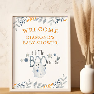 Póster Bienvenida a la Fiesta de Bebé Little Boo Hallowee