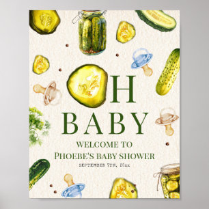 Póster Bienvenida a la fiesta de bebé Pickles & Pacifiers