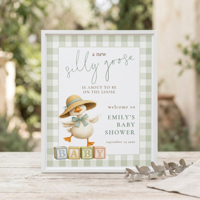 Póster Bienvenida a la fiesta de bebé Silly Goose Sage Gi (Subido por el creador)