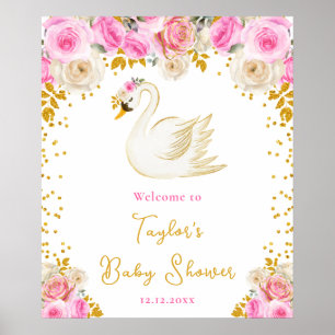 Póster Bienvenida a la Fiesta de Bienvenida de Swan Pink 