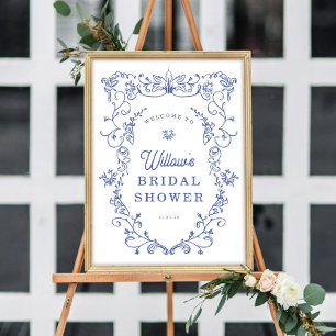 Póster Bienvenida a la fiesta de boda victoriana con algo