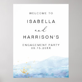 Póster Bienvenida a la fiesta de compromiso BLAKELY Blue 