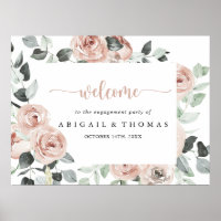 Bienvenida a la fiesta de compromiso de Rosa con p
