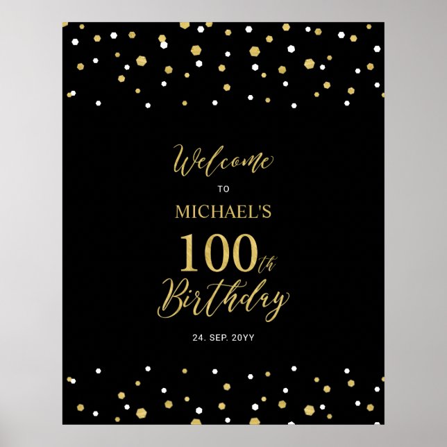 Póster Bienvenida a la fiesta de cumpleaños 100 del Confe (Frente)
