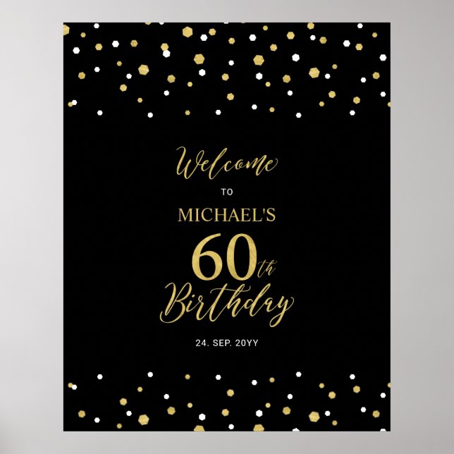 Póster Bienvenida a la fiesta de cumpleaños 60 del Confet (Frente)