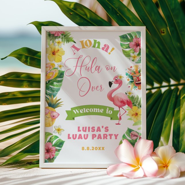 Póster Bienvenida a la fiesta de cumpleaños Aloha Hawaii (Subido por el creador)