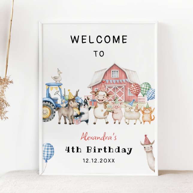 Póster Bienvenida a la fiesta de cumpleaños Barnyard (Subido por el creador)