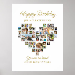 Póster Bienvenida a la fiesta de cumpleaños con un collag