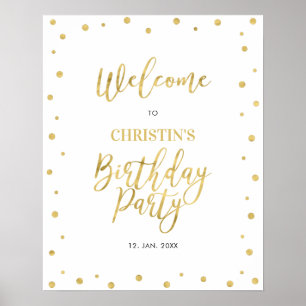 Póster Bienvenida a la fiesta de cumpleaños de adultos co