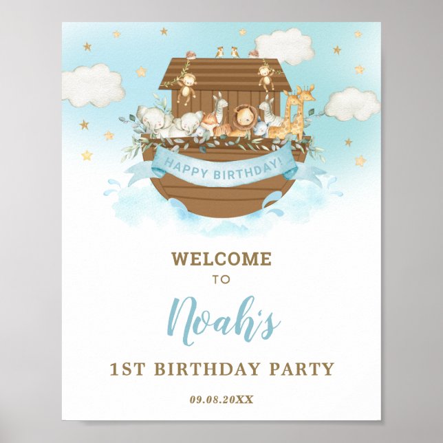 Póster Bienvenida a la fiesta de cumpleaños de Ark Boy No (Frente)