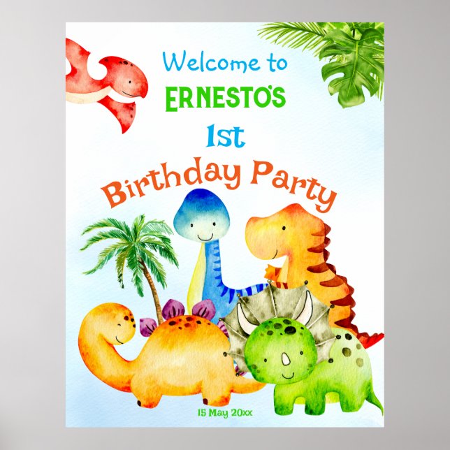 Póster Bienvenida a la fiesta de cumpleaños de bebés (Frente)