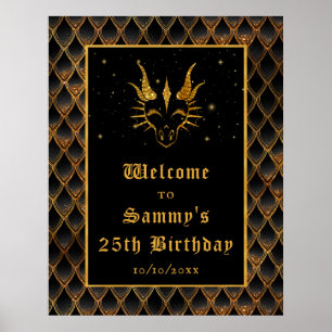 Póster Bienvenida a la fiesta de cumpleaños de Black Drag