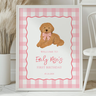 Póster Bienvenida a la fiesta de cumpleaños de cachorro G