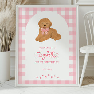 Póster Bienvenida a la fiesta de cumpleaños de cachorro G