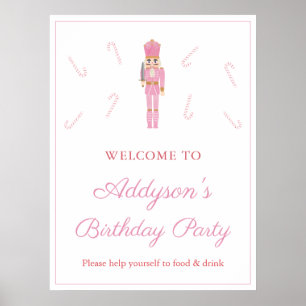 Póster Bienvenida a la fiesta de cumpleaños de Candy Cane
