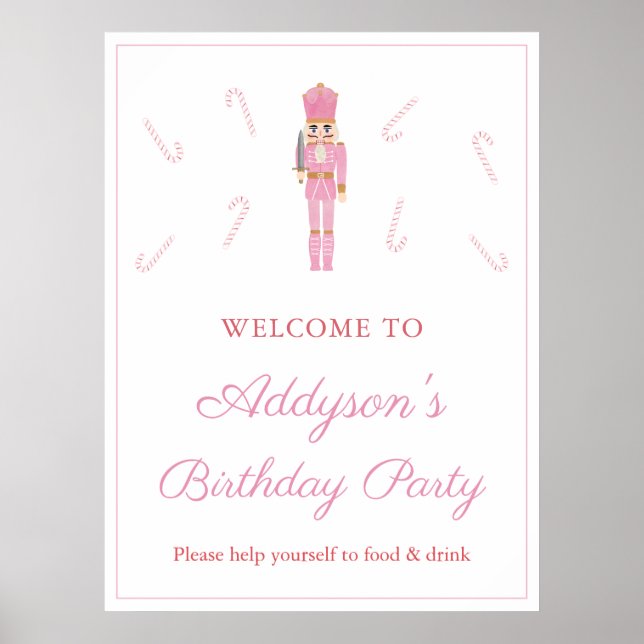 Póster Bienvenida a la fiesta de cumpleaños de Candy Cane (Frente)